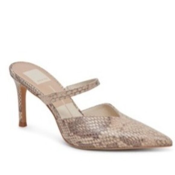 NWT Dolce Vita Kanika Sand Embossed Leather Heel Pointed Toe Size 10 MSRP $130